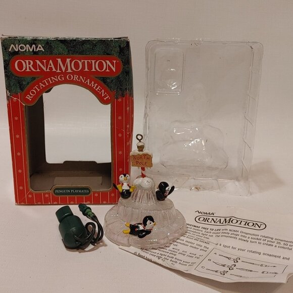 ADORABLE Noma Ornamotion Penguin Playmates Rotating Ornament - Picture 1 of 4